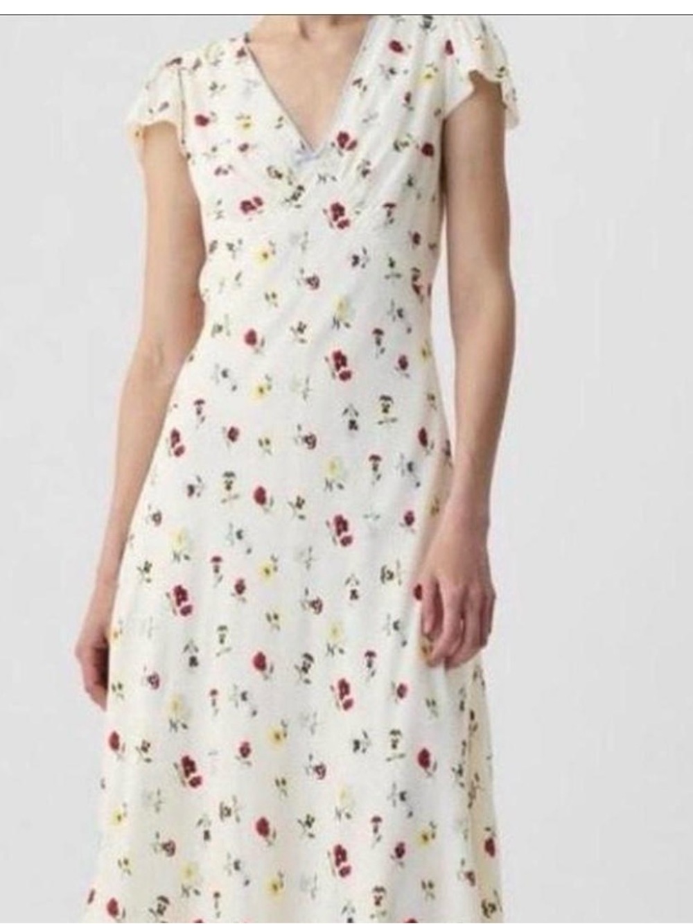 DOEN -gap Floral V-Neck Midi Dress